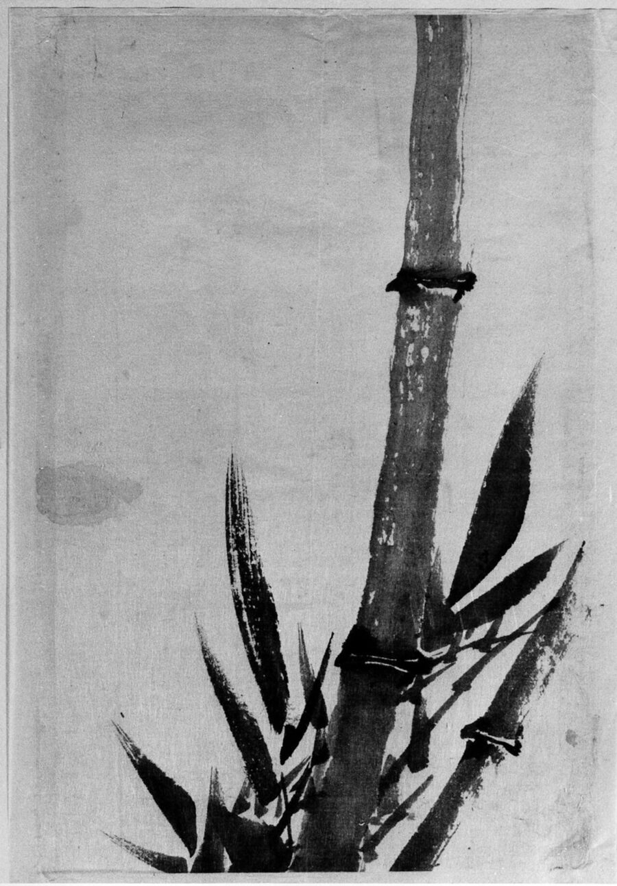 Bambu em nanquim, pintura de Hokusai