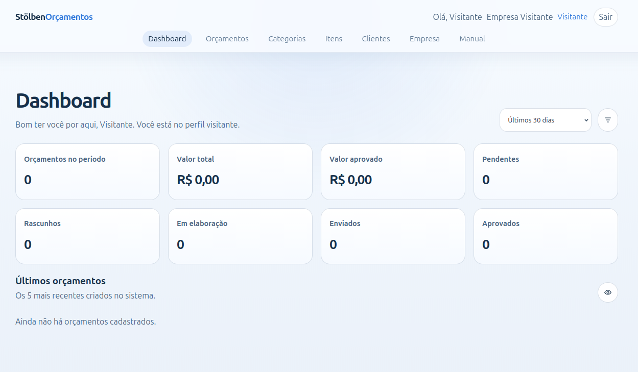 Prévia do Sistema de Orçamentos